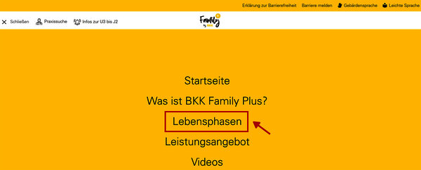 screenshot bkkfamilyplus.de_Hauptmenue Lebensphasen